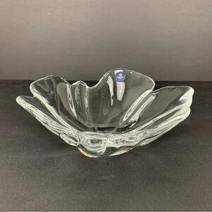 Royal Copenhagen Crystal Bowl Trinket Dish Denmark Vtg Organic Free Flow MCM